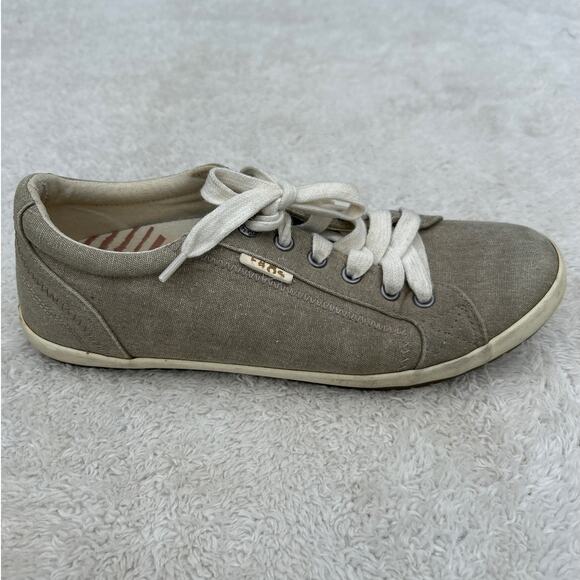 Taos Star Low Top Canvas Sneakers 9 Tan Taupe - Picture 1 of 11